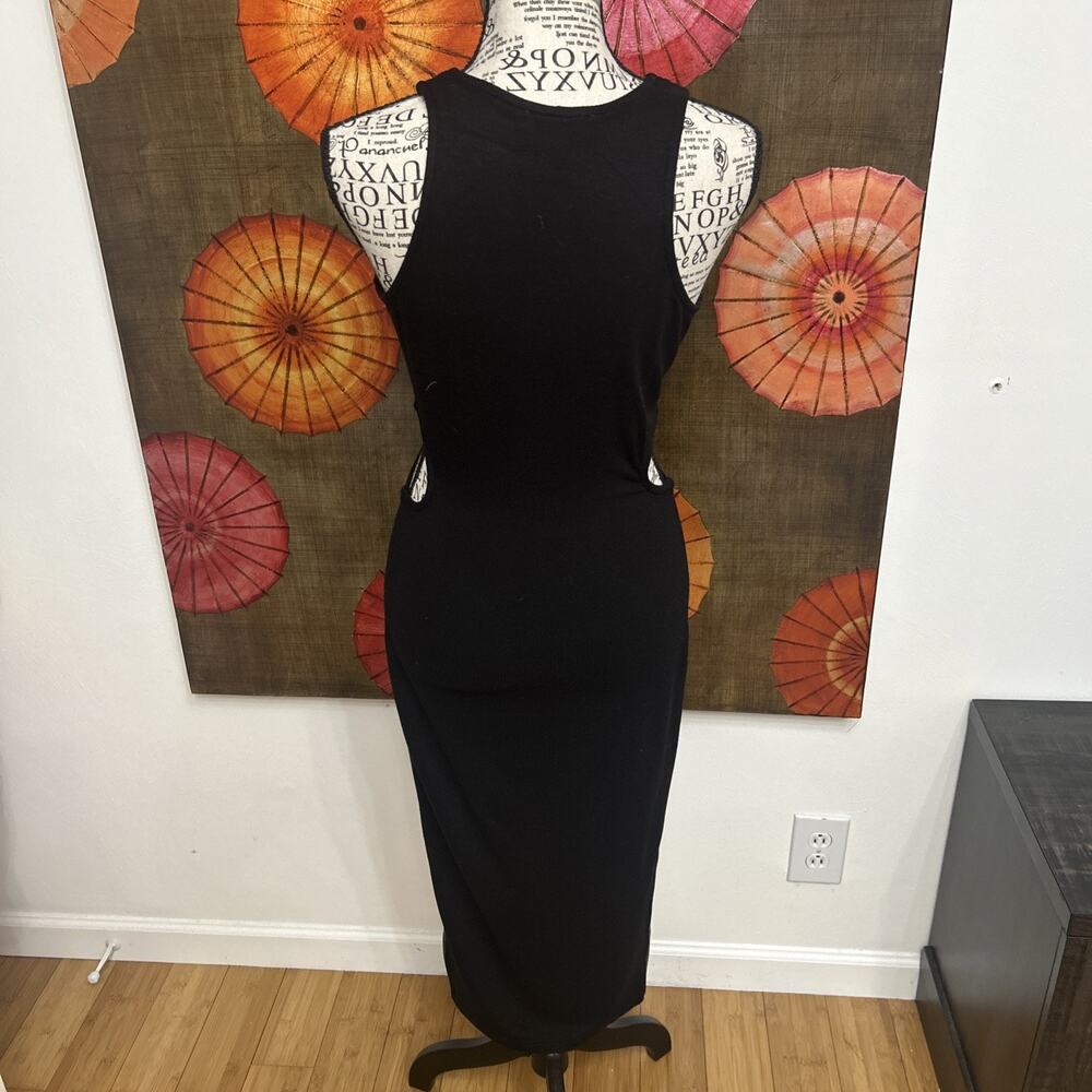 Heartloom Yura Vegan Dress Cutout Midi Dress Sleek Edgy Bodycon Sz Med - Picture 5 of 8